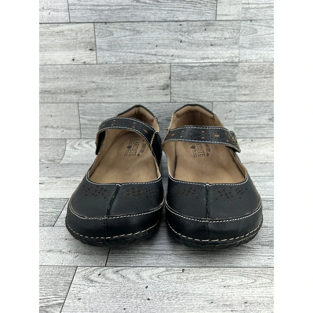 L'Artiste Spring Step Lazarina-B Black Leather Mary Jane Flats Women  EU 38 US 8